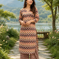 Zigzag Earthtone Co-Ord Set