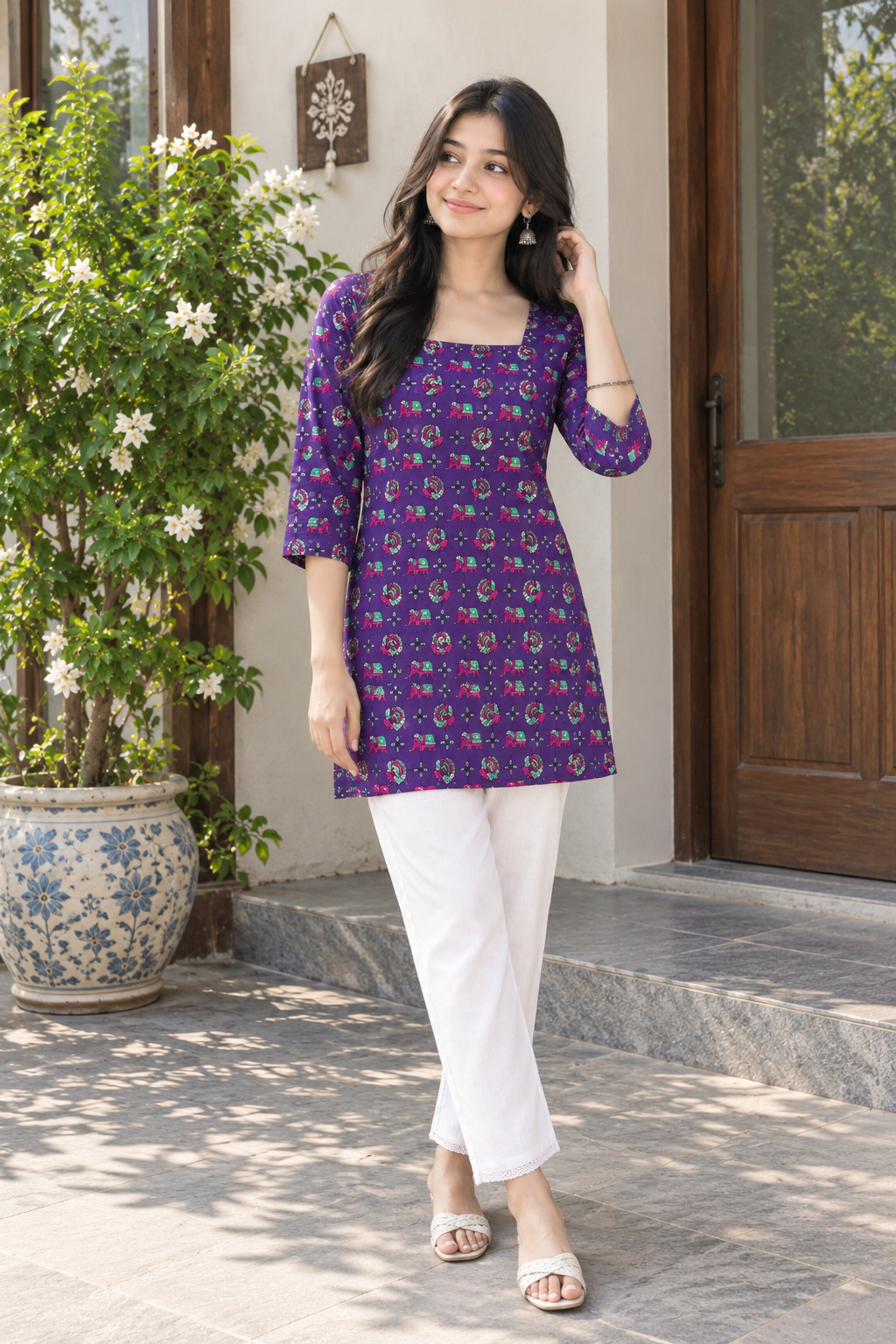 Royal Bloom Short Kurti