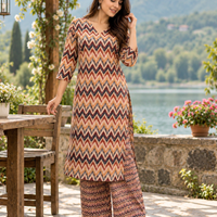 Zigzag Earthtone Co-Ord Set