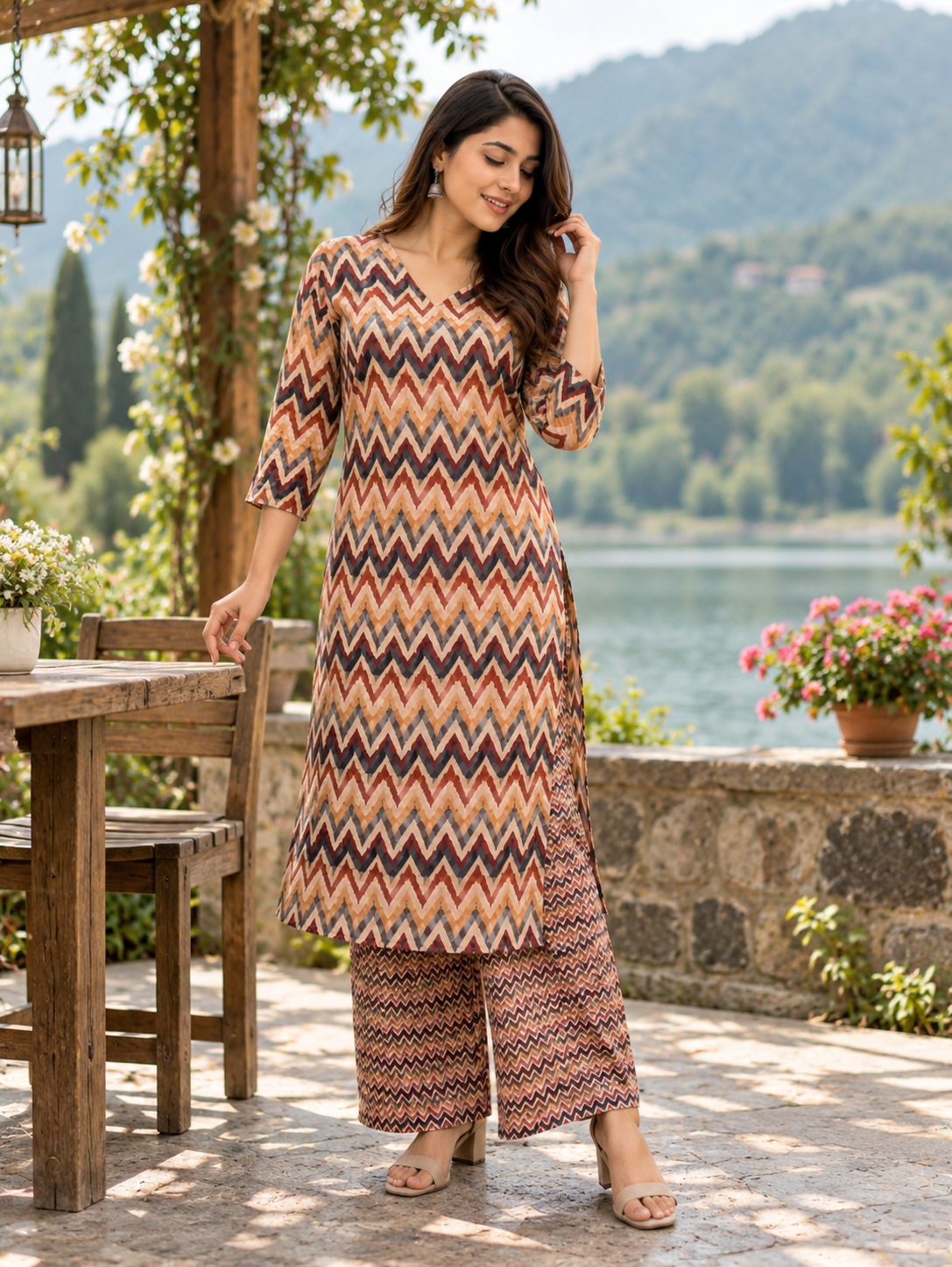 Zigzag Earthtone Co-Ord Set